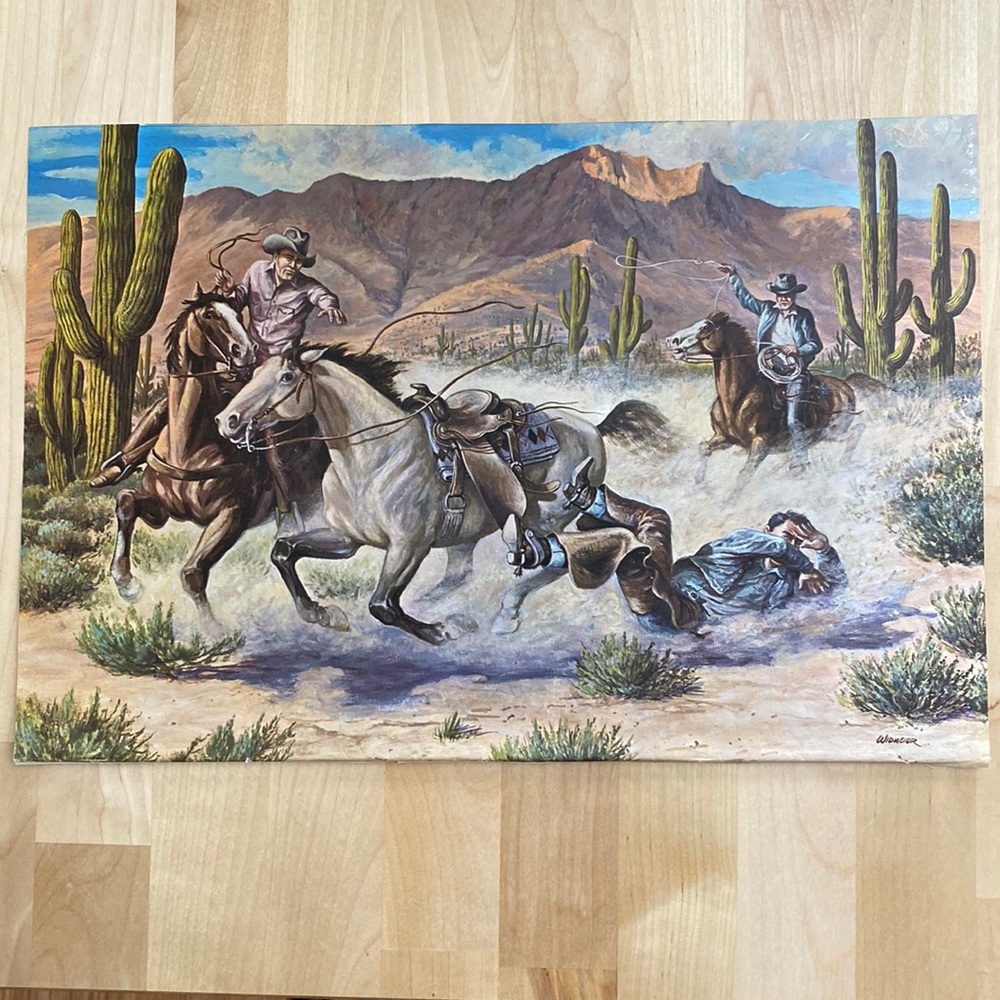 Vintage Widmeier Wild West print from 1930s calendar